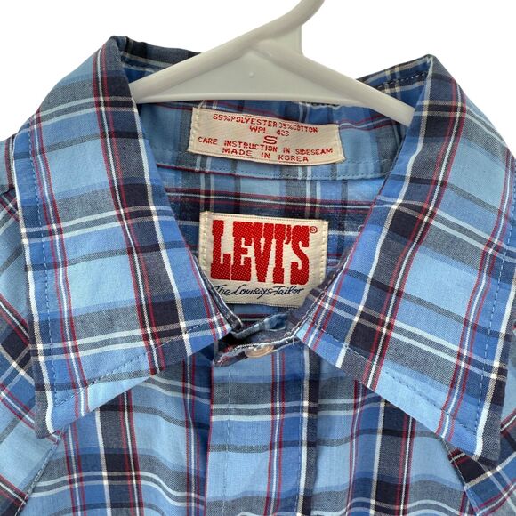 Vintage 70's/80's Men's Levis Tailored Cowboy Long Sleeve Pearl Snap Small - Picture 2 of 6